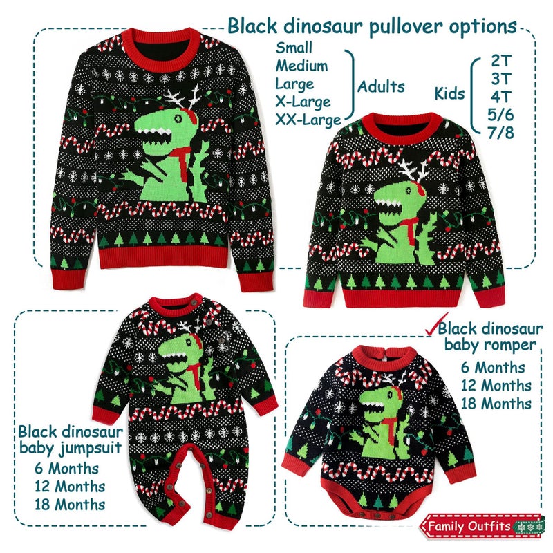 Simplee kids Baby Boys Girls Ugly Christmas Sweater Romper Winter Knitted Pullover Onesies for 12 Months Black - Image 3